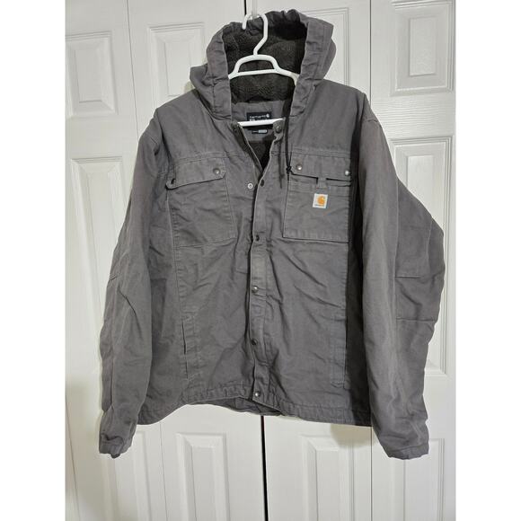 Carhartt 4xl men's sherpa lined utility jacket. Related fit washed duck - Picture 1 of 8